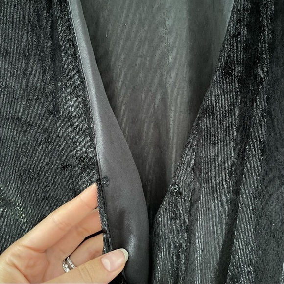 FRAME Noir Velvet Shimmering Metallic Mini Dress - Picture 10 of 14